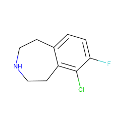 Fc1ccc2c(c1Cl)CCNCC2 ZINC000029060825