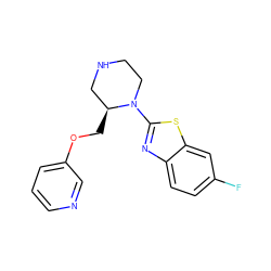 Fc1ccc2nc(N3CCNC[C@@H]3COc3cccnc3)sc2c1 ZINC000114578975
