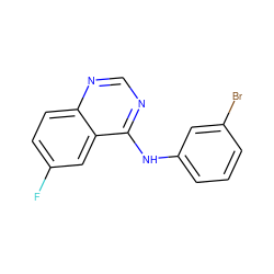 Fc1ccc2ncnc(Nc3cccc(Br)c3)c2c1 ZINC000041479947