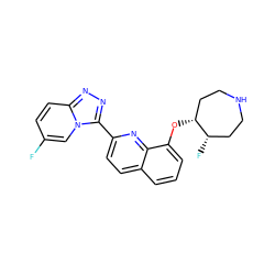 Fc1ccc2nnc(-c3ccc4cccc(O[C@@H]5CCNCC[C@@H]5F)c4n3)n2c1 ZINC000096175091