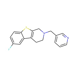 Fc1ccc2sc3c(c2c1)CCN(Cc1cccnc1)C3 ZINC001772610995