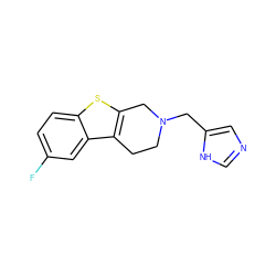 Fc1ccc2sc3c(c2c1)CCN(Cc1cnc[nH]1)C3 ZINC001772616793