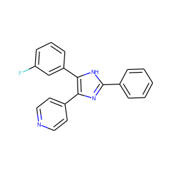 Fc1cccc(-c2[nH]c(-c3ccccc3)nc2-c2ccncc2)c1 ZINC000008536638