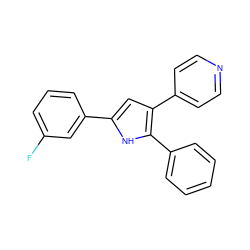 Fc1cccc(-c2cc(-c3ccncc3)c(-c3ccccc3)[nH]2)c1 ZINC000003832075