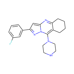 Fc1cccc(-c2cc3nc4c(c(N5CCNCC5)n3n2)CCCC4)c1 ZINC000004980728