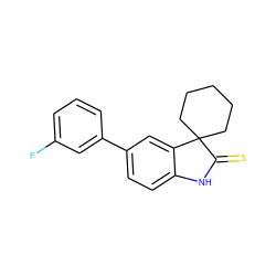 Fc1cccc(-c2ccc3c(c2)C2(CCCCC2)C(=S)N3)c1 ZINC000013488898