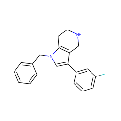 Fc1cccc(-c2cn(Cc3ccccc3)c3c2CNCC3)c1 ZINC000066111805