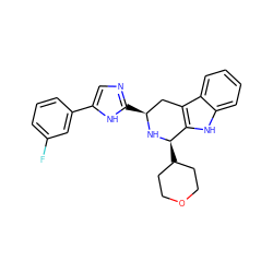 Fc1cccc(-c2cnc([C@H]3Cc4c([nH]c5ccccc45)[C@@H](C4CCOCC4)N3)[nH]2)c1 ZINC000653723248