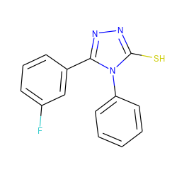 Fc1cccc(-c2nnc(S)n2-c2ccccc2)c1 ZINC000009111439