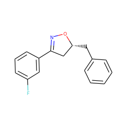 Fc1cccc(C2=NO[C@H](Cc3ccccc3)C2)c1 ZINC000095582003