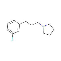 Fc1cccc(CCCN2CCCC2)c1 ZINC000084669178