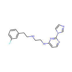 Fc1cccc(CCNCCNc2ccnc(-n3ccnc3)n2)c1 ZINC000263621255