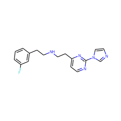 Fc1cccc(CCNCCc2ccnc(-n3ccnc3)n2)c1 ZINC000263621351