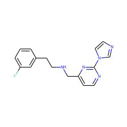 Fc1cccc(CCNCc2ccnc(-n3ccnc3)n2)c1 ZINC000299853474