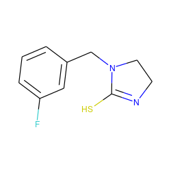 Fc1cccc(CN2CCN=C2S)c1 ZINC000000010251