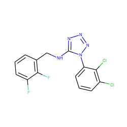 Fc1cccc(CNc2nnnn2-c2cccc(Cl)c2Cl)c1F ZINC000071340828