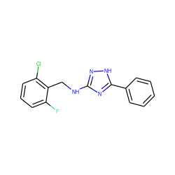 Fc1cccc(Cl)c1CNc1n[nH]c(-c2ccccc2)n1 ZINC001772630394