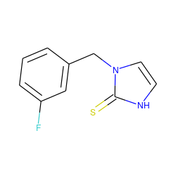 Fc1cccc(Cn2cc[nH]c2=S)c1 ZINC000013776323