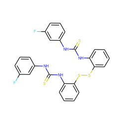 Fc1cccc(NC(=S)Nc2ccccc2SSc2ccccc2NC(=S)Nc2cccc(F)c2)c1 ZINC000473156147