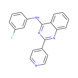 Fc1cccc(Nc2nc(-c3ccncc3)nc3ccccc23)c1 ZINC000018189111