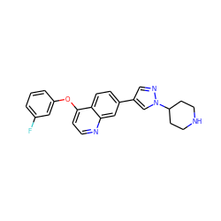 Fc1cccc(Oc2ccnc3cc(-c4cnn(C5CCNCC5)c4)ccc23)c1 ZINC001772637185