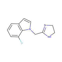 Fc1cccc2ccn(CC3=NCCN3)c12 ZINC000653842777