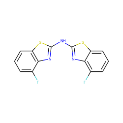 Fc1cccc2sc(Nc3nc4c(F)cccc4s3)nc12 ZINC000004137698