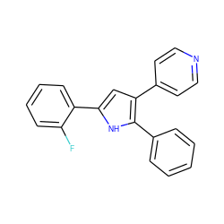 Fc1ccccc1-c1cc(-c2ccncc2)c(-c2ccccc2)[nH]1 ZINC000003832072