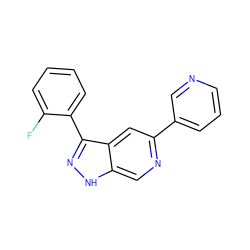 Fc1ccccc1-c1n[nH]c2cnc(-c3cccnc3)cc12 ZINC000205249008