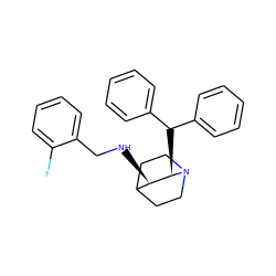 Fc1ccccc1CN[C@@H]1C2CCN(CC2)[C@@H]1C(c1ccccc1)c1ccccc1 ZINC000027636427