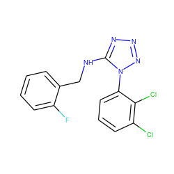 Fc1ccccc1CNc1nnnn1-c1cccc(Cl)c1Cl ZINC000071332639