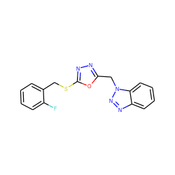 Fc1ccccc1CSc1nnc(Cn2nnc3ccccc32)o1 ZINC000096271754