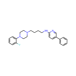 Fc1ccccc1N1CCN(CCCCNc2ccc(-c3ccccc3)cn2)CC1 ZINC000038215802