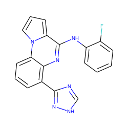 Fc1ccccc1Nc1nc2c(-c3nc[nH]n3)cccc2n2cccc12 ZINC000068248134