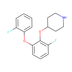 Fc1ccccc1Oc1cccc(F)c1OC1CCNCC1 ZINC000066252374