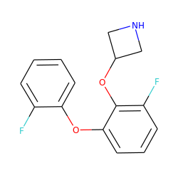 Fc1ccccc1Oc1cccc(F)c1OC1CNC1 ZINC000066252168