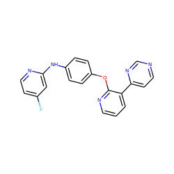 Fc1ccnc(Nc2ccc(Oc3ncccc3-c3ccncn3)cc2)c1 ZINC000139330658