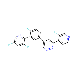 Fc1cnc(-c2cc(-c3cnnc(-c4ccncc4F)c3)ccc2F)c(F)c1 ZINC000013686151