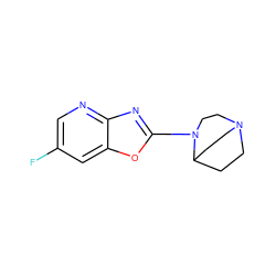 Fc1cnc2nc(N3CCN4CCC3CC4)oc2c1 ZINC000045364979