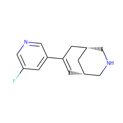 Fc1cncc(C2=C[C@H]3CNC[C@@H](C2)C3)c1 ZINC000095576879