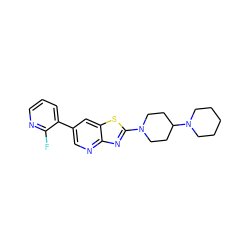 Fc1ncccc1-c1cnc2nc(N3CCC(N4CCCCC4)CC3)sc2c1 ZINC000045291200