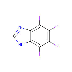 Ic1c(I)c(I)c2[nH]cnc2c1I ZINC000049762279