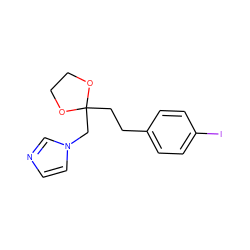 Ic1ccc(CCC2(Cn3ccnc3)OCCO2)cc1 ZINC000028648004