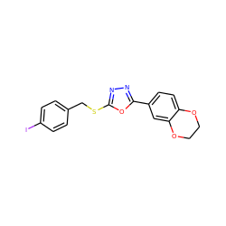 Ic1ccc(CSc2nnc(-c3ccc4c(c3)OCCO4)o2)cc1 ZINC000073142387