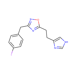 Ic1ccc(Cc2noc(CCc3c[nH]cn3)n2)cc1 ZINC000005974133