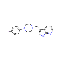 Ic1ccc(N2CCN(Cc3c[nH]c4ncccc34)CC2)cc1 ZINC000053151316