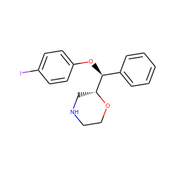 Ic1ccc(O[C@@H](c2ccccc2)[C@H]2CNCCO2)cc1 ZINC000045301722