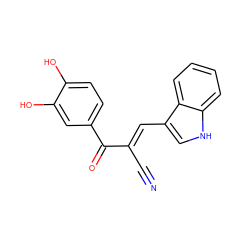 N#C/C(=C\c1c[nH]c2ccccc12)C(=O)c1ccc(O)c(O)c1 ZINC000003927328