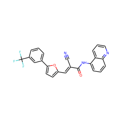 N#C/C(=C\c1ccc(-c2cccc(C(F)(F)F)c2)o1)C(=O)Nc1cccc2ncccc12 ZINC000000943067