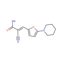 N#C/C(=C\c1ccc(N2CCCCC2)o1)C(N)=O ZINC000000303055